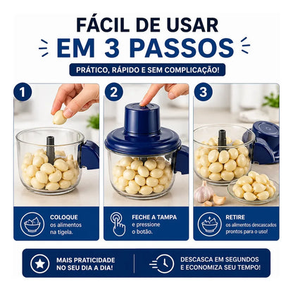 Descascador Elétrico Kidoo | Descasque Alho, Uvas, Frutas e Legumes em Segundos